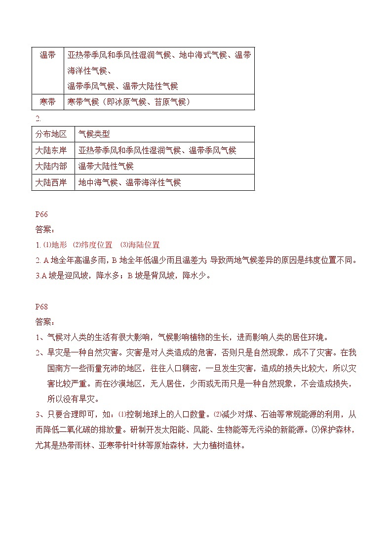 【培优分级练】人教版地理 七年级上册 3.4《世界的气候》同步分级练（含解析）02