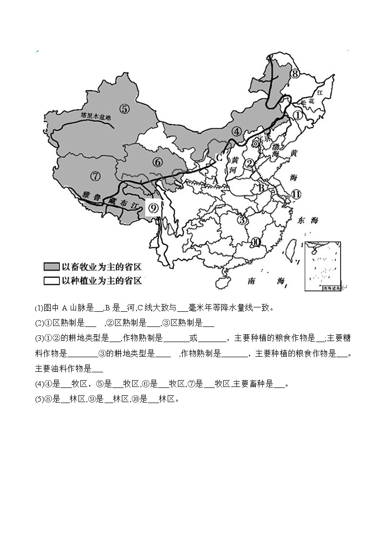 【培优分级练】人教版地理 八年级上册 4.2《农业》同步分级练（含解析）02