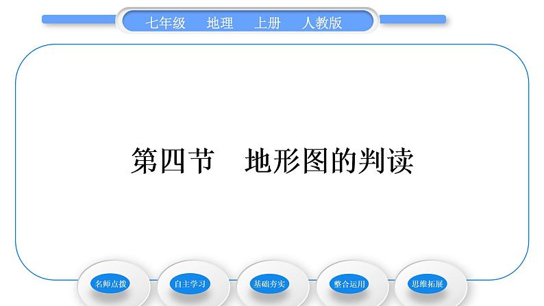 人教版七年级地理上第一章地球和地图第四节地形图的判读习题课件第1页