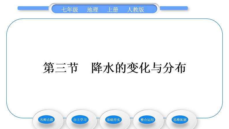 人教版七年级地理上第三章天气与气候第三节　降水的变化与分布习题课件第1页