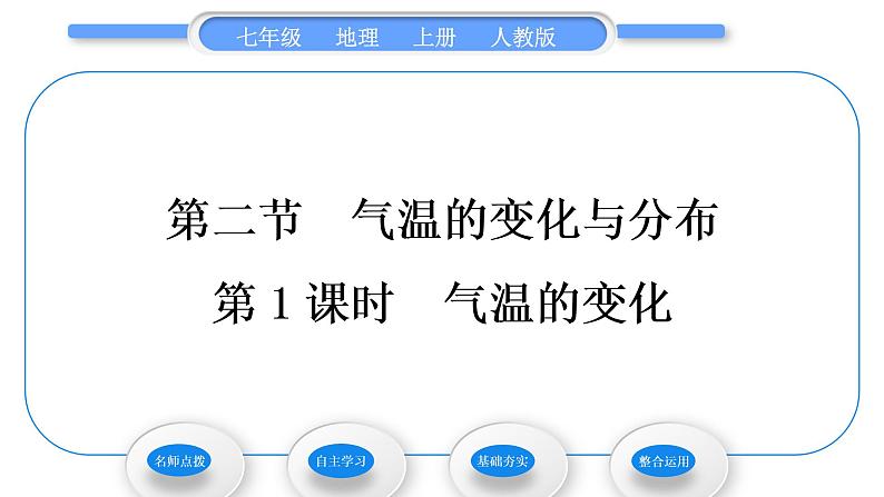 人教版七年级地理上第三章天气与气候第二节气温的变化与分布第1课时气温的变化习题课件第1页