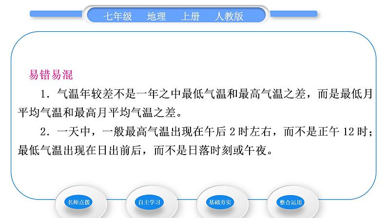 人教版七年级地理上第三章天气与气候第二节气温的变化与分布第1课时气温的变化习题课件第5页