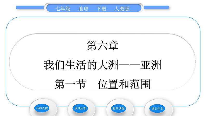 人教版七年级地理下第6章我们生活的大洲——亚洲第1节位置和范围习题课件01