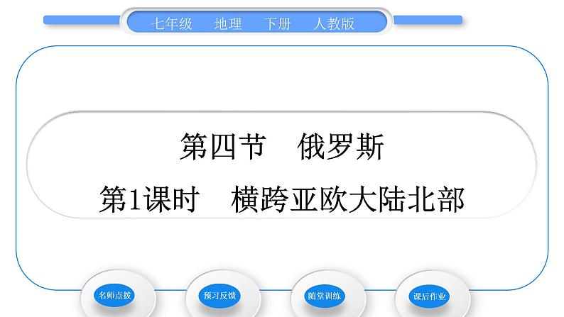 人教版七年级地理下第7章我们邻近的地区和国家第4节俄罗斯第1课时横跨亚欧大陆北部习题课件习题课件01