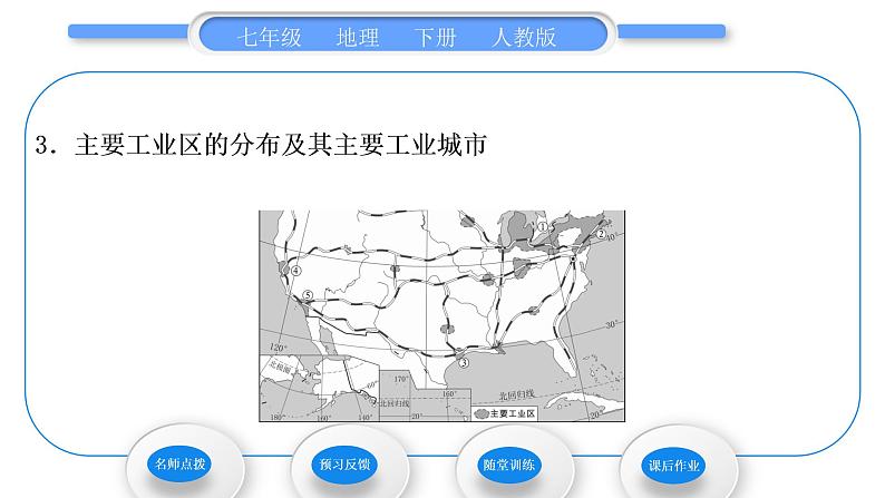 人教版七年级地理下第9章西半球的国家第1节美国第2课时世界最发达的工业国家习题课件06