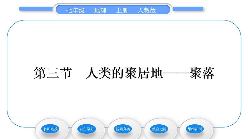 人教版七年级地理上第四章居民与聚落第三节人类的聚居地——聚落习题课件01