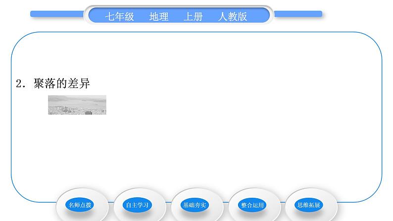 人教版七年级地理上第四章居民与聚落第三节人类的聚居地——聚落习题课件07