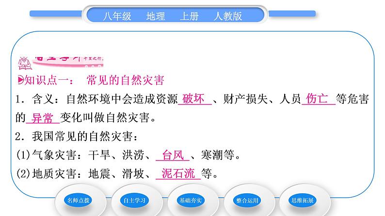 人教版八年级地理上第二章中国的自然环境第四节自然灾害习题课件07