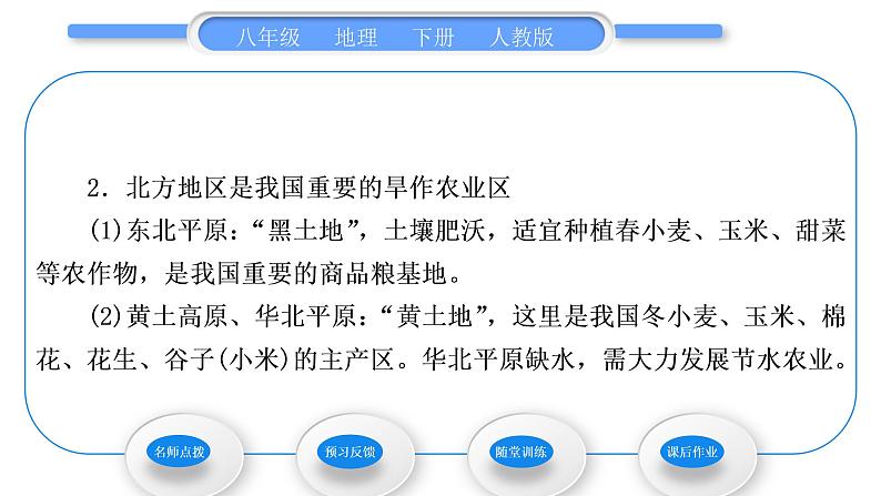 人教版八年级地理下第6章北方地区第1节 自然特征与农业习题课件03