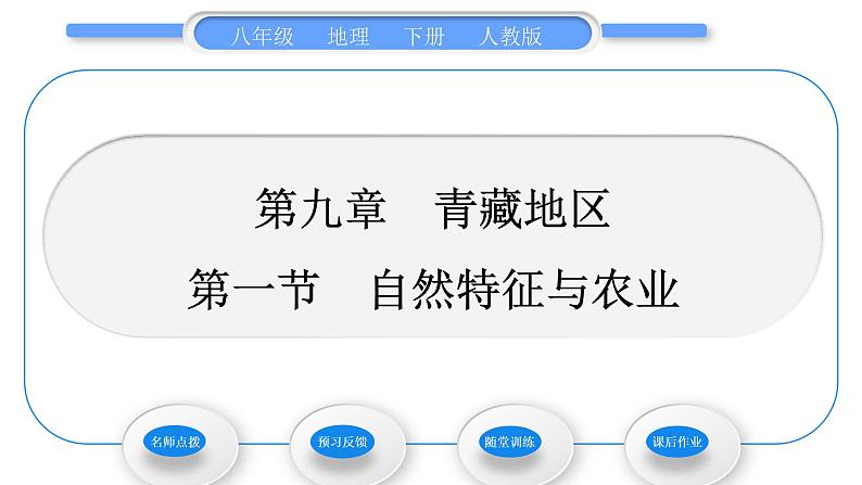 人教版八年级地理下第9章青藏地区第1节 自然特征与农业习题课件01