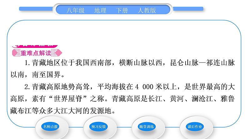 人教版八年级地理下第9章青藏地区第1节 自然特征与农业习题课件02