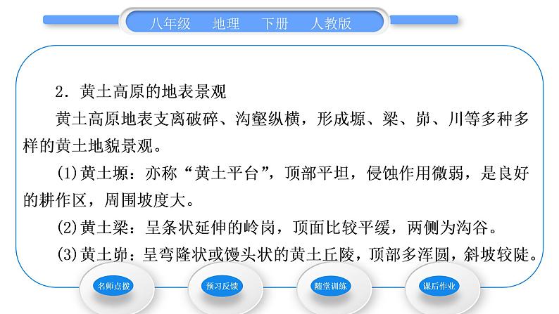 人教版八年级地理下第6章北方地区第3节 世界最大的黄体堆积区——黄土高原第1课时 文明的摇篮  风吹来的黄土习题课件03