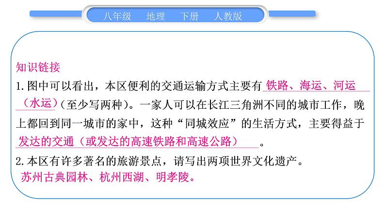 人教版八年级地理下地图专项复习第7章 南方地区习题课件06