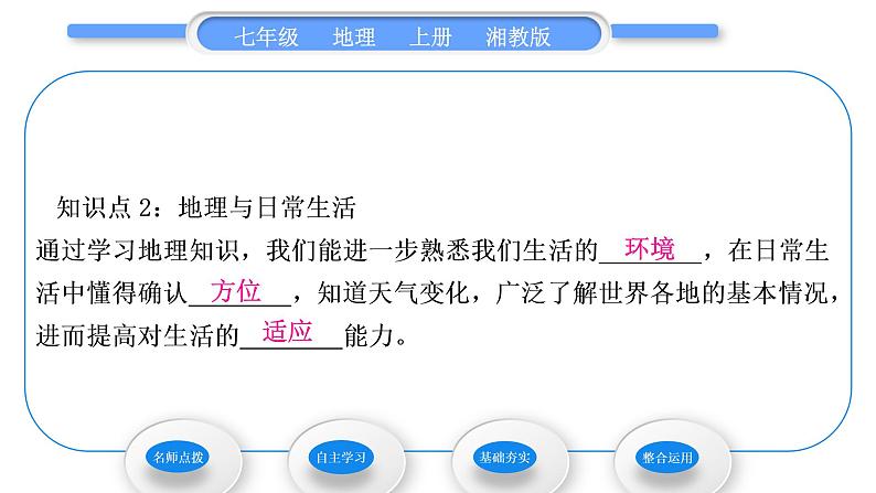 湘教版七年级地理上第一章让我们走进地理第一节我们身边的地理习题课件07