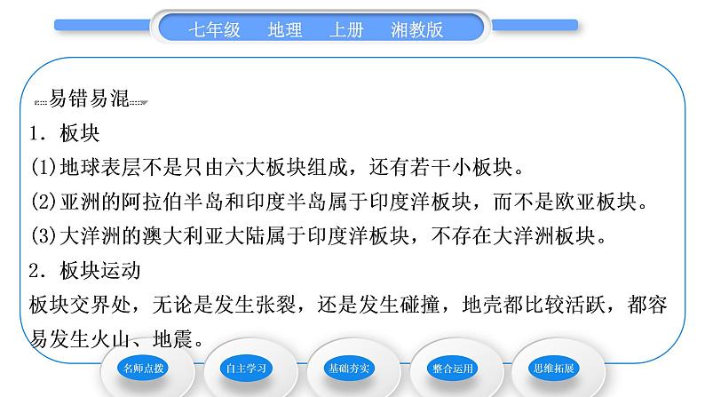 湘教版七年级地理上第二章地球的面貌第四节海陆变迁习题课件第4页