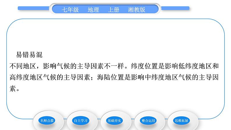 湘教版七年级地理上第四章世界的气候第三节影响气候的主要因素第2课时海陆分布与气候　地形地势与气候　人类活动与气候习题课件05