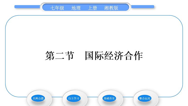 湘教版七年级地理上第五章世界的发展差异第二节国际经济合作习题课件01