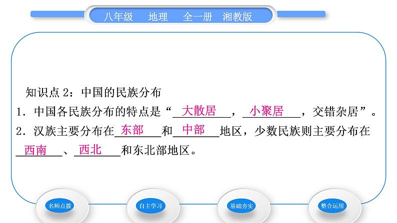 湘教版八年级地理上第一章中国的疆域与人口第四节中国的民族习题课件08