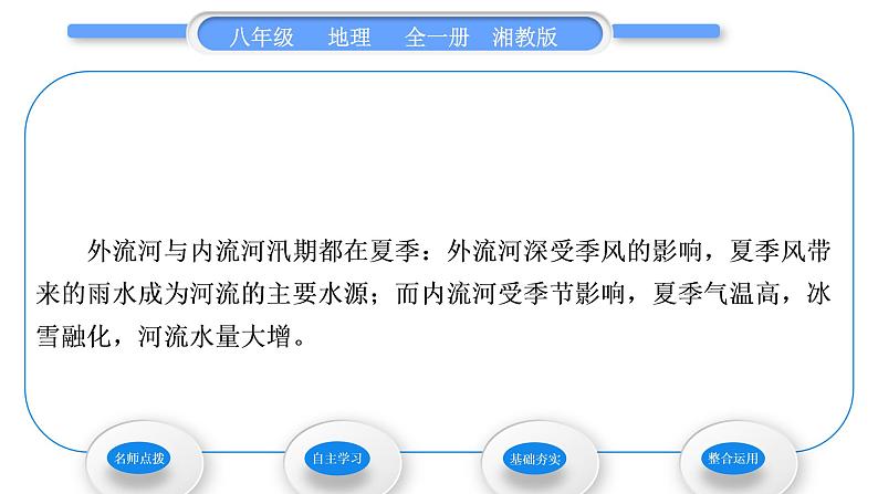 湘教版八年级地理上第二章中国的自然环境第三节中国的河流第1课时外流区为主习题课件06