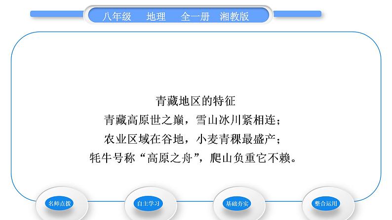 湘教版八年级地理下第五章中国的地域差异第三节西北地区和青藏地区第2课时青藏地区习题课件04