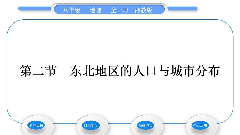 湘教版八年级地理下第六章认识区域：位置与分布第二节东北地区的人口与城市分布习题课件01