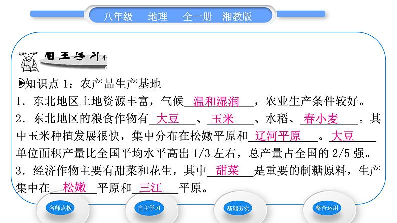 湘教版八年级地理下第六章认识区域：位置与分布第三节东北地区的产业分布习题课件06