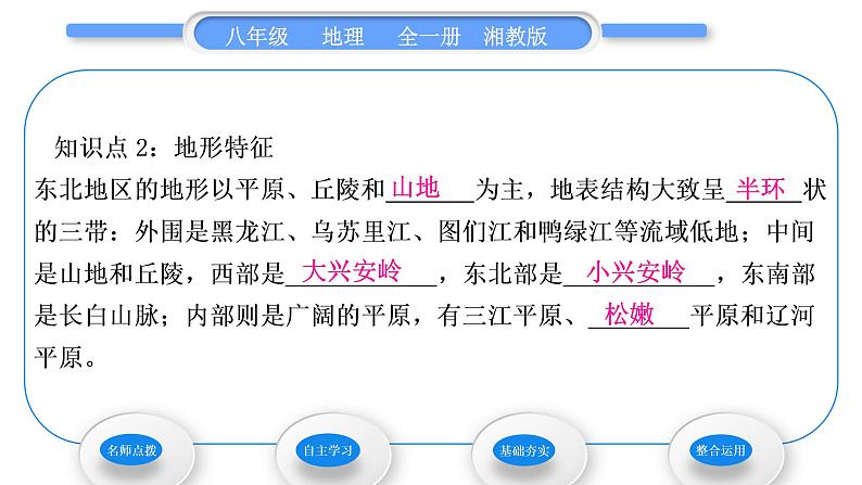 湘教版八年级地理下第六章认识区域：位置与分布第一节东北地区的地理位置与自然环境习题课件06