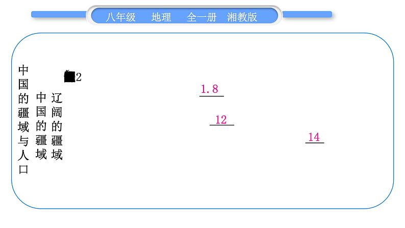 湘教版八年级地理上第一章中国的疆域与人口第一单元复习与提升习题课件04