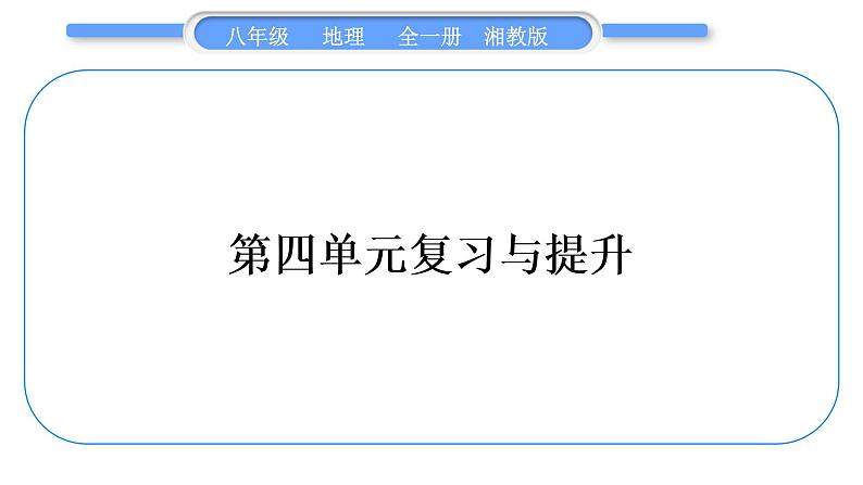 湘教版八年级地理上第四章中国的主要产业第四单元复习与提升习题课件01