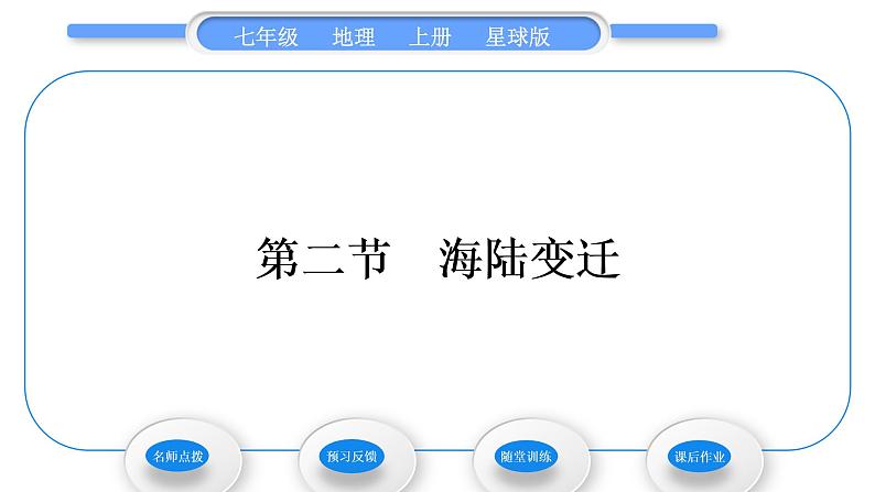 商务星球版七年级地理上第三章海洋与陆地第二节海陆变迁习题课件01