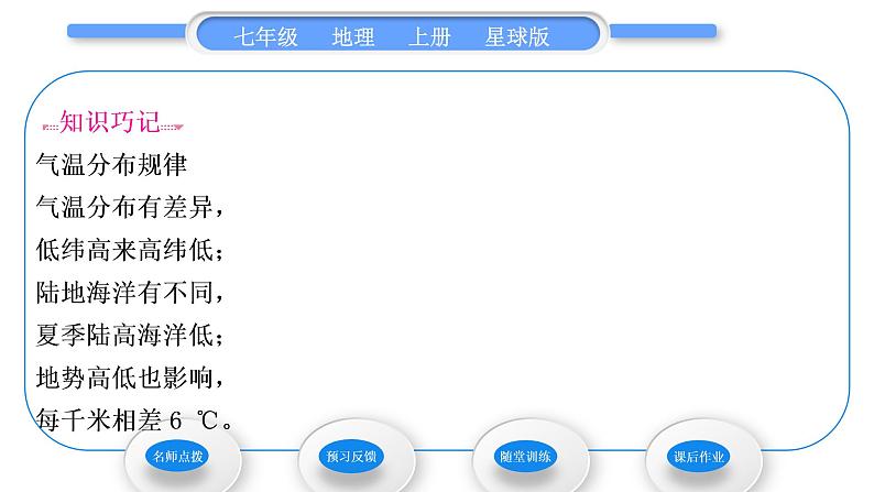 商务星球版七年级地理上第四章天气与气候第二节气温的变化与差异习题课件06