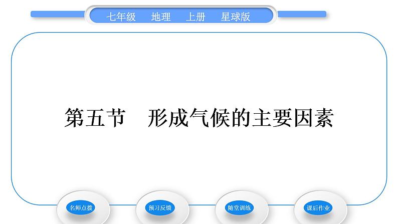 商务星球版七年级地理上第四章天气与气候第五节形成气候的主要因素习题课件01