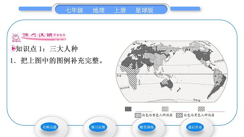 商务星球版七年级地理上第五章世界的居民第二节世界的人种、语言和宗教习题课件07