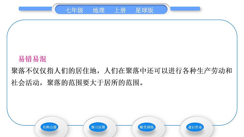 商务星球版七年级地理上第五章世界的居民第三节聚落——人类的聚居地习题课件03