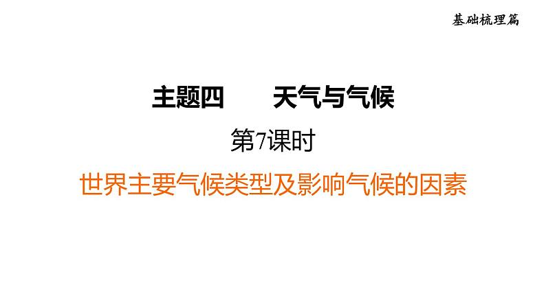 中考地理复习第7课时世界主要气候类型及影响气候的因素课时教学课件第1页