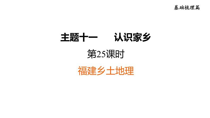 中考地理复习第25课时福建乡土地理课时教学课件第1页