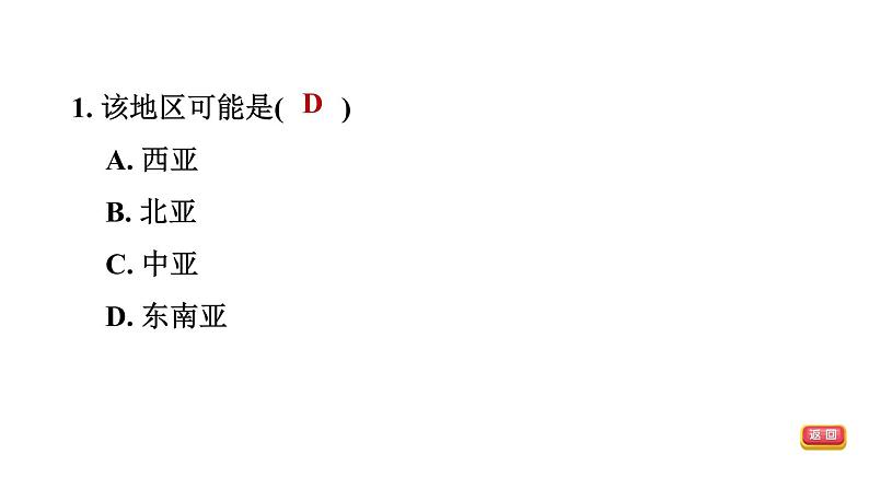 中考地理复习第10课时了解地区(一)——东南亚南亚和西亚课后练课件04