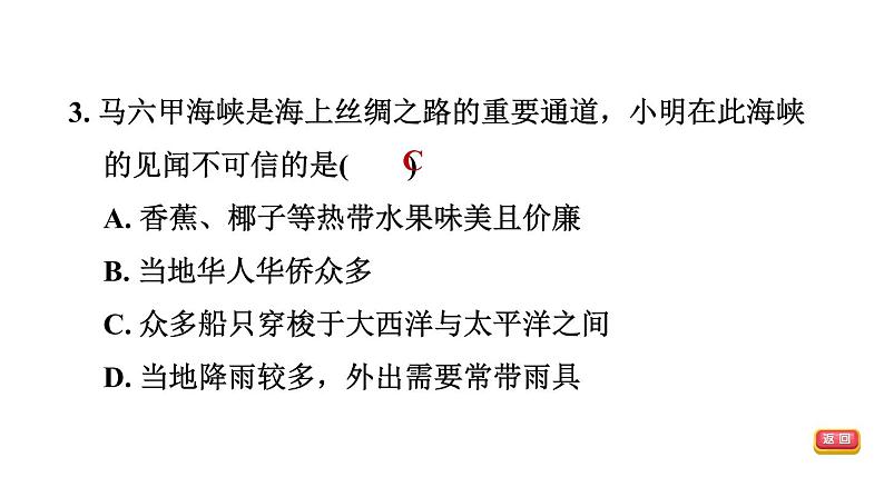 中考地理复习第10课时了解地区(一)——东南亚南亚和西亚课后练课件06