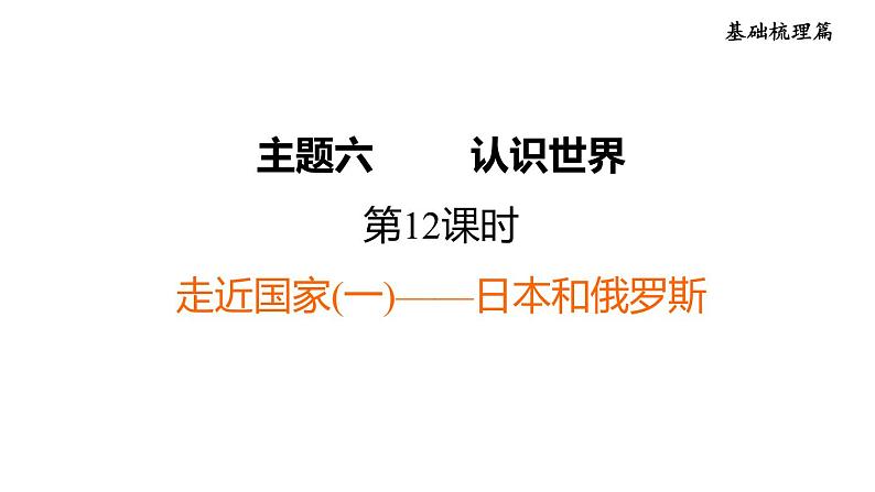 中考地理复习第12课时走近国家(一)——日本和俄罗斯课后练课件01