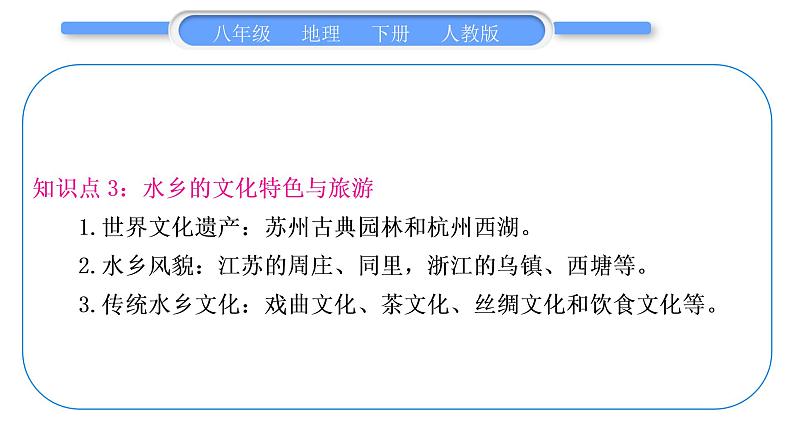 人教版八年级地理下期末抢分速记第7章 南方地区习题课件08