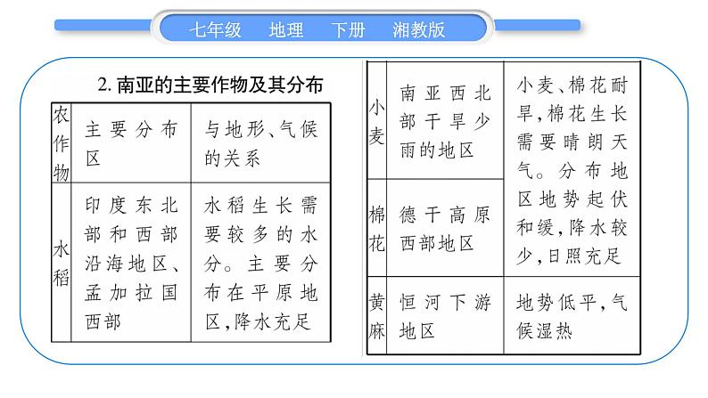 湘教版七年级地理下7章了解地区第2节南亚第2课时习题课件03