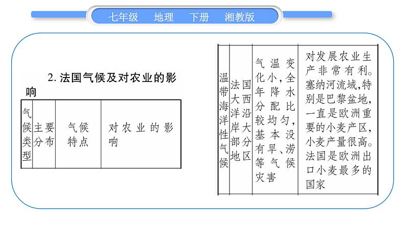 湘教版七年级地理下8章走近国家第4节法国习题课件03