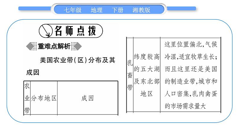 湘教版七年级地理下8章走近国家第5节美国第2课时习题课件02