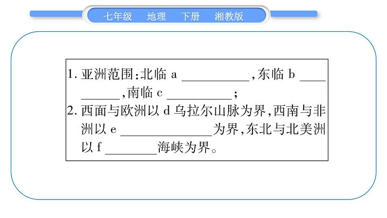 湘教版七年级地理下附录1典图专练习题课件第3页