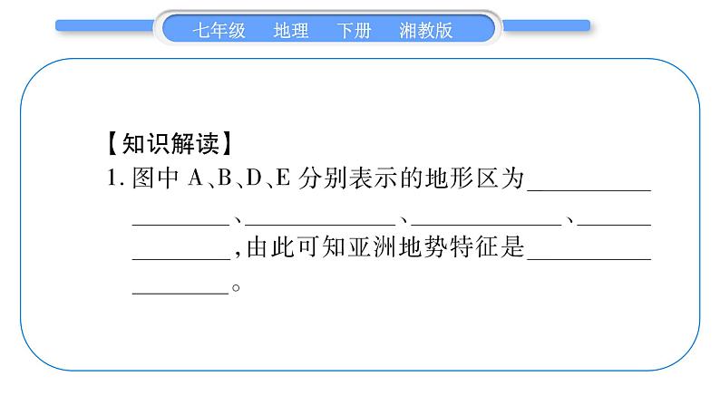 湘教版七年级地理下附录1典图专练习题课件第4页