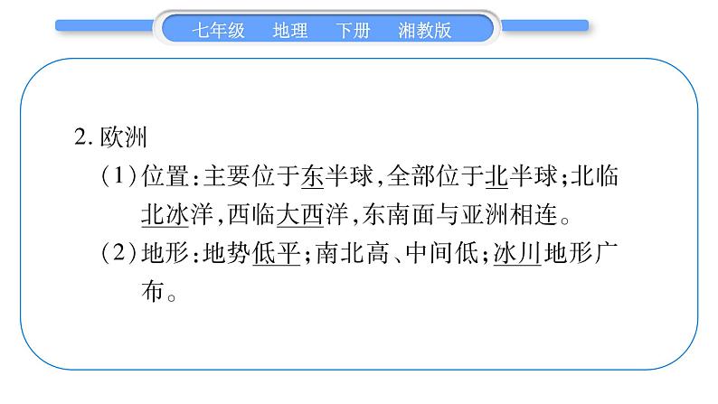 湘教版七年级地理下附录2抢分速记习题课件06