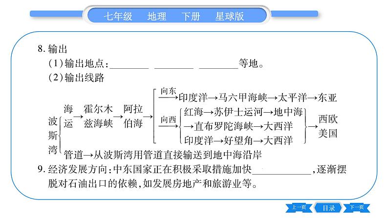 商务星球版七年级地理下第7章各具特色的地区7.2《中东》习题课件08