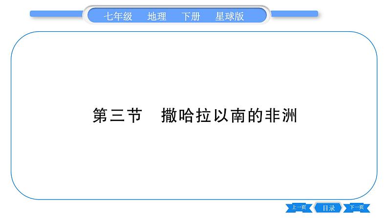 商务星球版七年级地理下第7章各具特色的地区7.3《撒哈拉以南的非洲》习题课件01