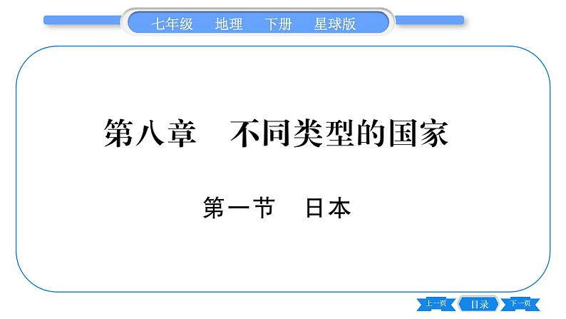 商务星球版七年级地理下第8章不同类型的国家8.1《日本》习题课件第1页