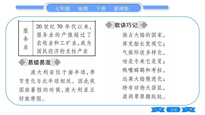 商务星球版七年级地理下第8章不同类型的国家8.4《澳大利亚》习题课件第4页